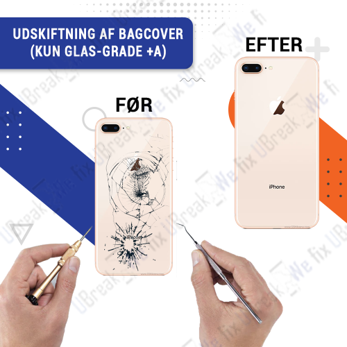 iPhone 8 Plus Back Cover Replacement (Glass only - Grade +A)