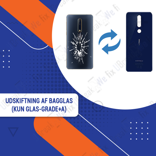 NOKIA 6.1 Back Glass Replacement (Glass Only - Grade+A)