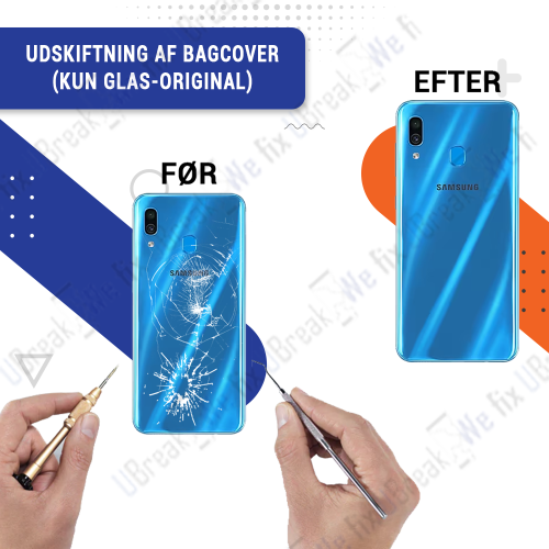 Samsung Galaxy A30 Back Cover Replacement (just Glass) (OEM)