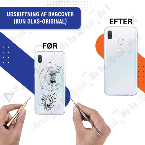 Samsung Galaxy A40 Back Cover Replacement (just Glass) (OEM)